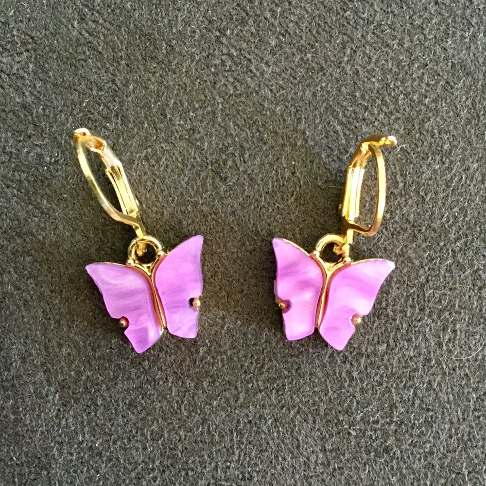 Purple Butterfly Earrings